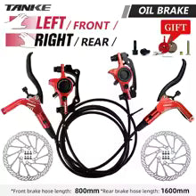 TANKE Mountain Bike Hydraulic Disc Brake Kit with 160mm Rotors, Hydraulic Calipers, Front and Rear Mounts, and 22.2mm Handlebar
