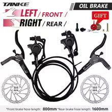 TANKE Mountain Bike Hydraulic Disc Brake Kit with 160mm Rotors, Hydraulic Calipers, Front and Rear Mounts, and 22.2mm Handlebar