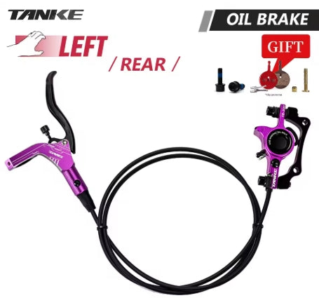 TANKE Mountain Bike Hydraulic Disc Brake Kit with 160mm Rotors, Hydraulic Calipers, Front and Rear Mounts, and 22.2mm Handlebar