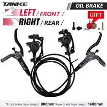 TANKE Mountain Bike Hydraulic Disc Brake Kit with 160mm Rotors, Hydraulic Calipers, Front and Rear Mounts, and 22.2mm Handlebar